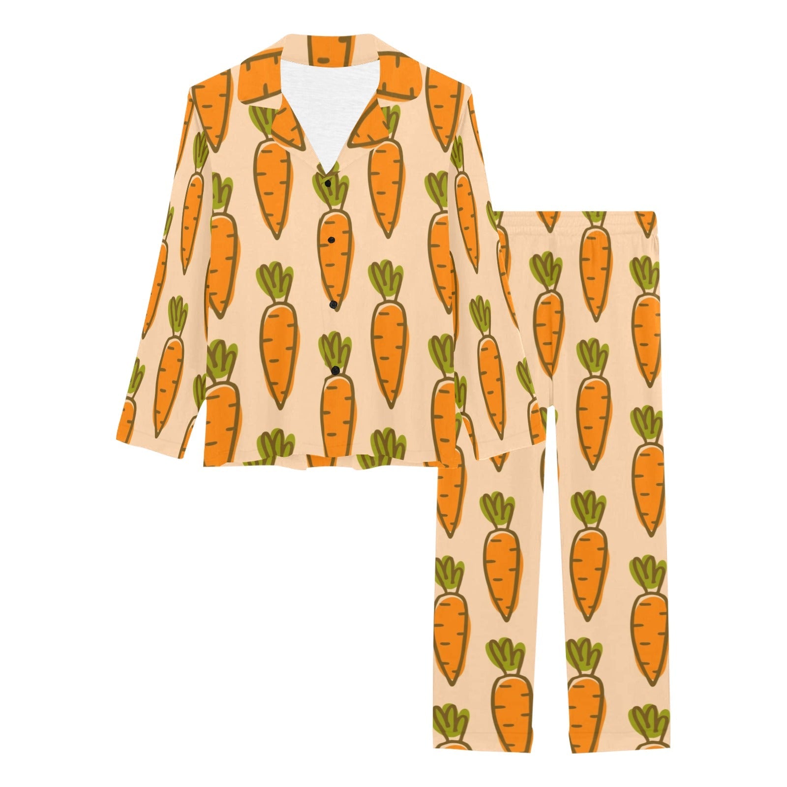 Carrot Pattern Print Design 04 Women's Long Pajama Set