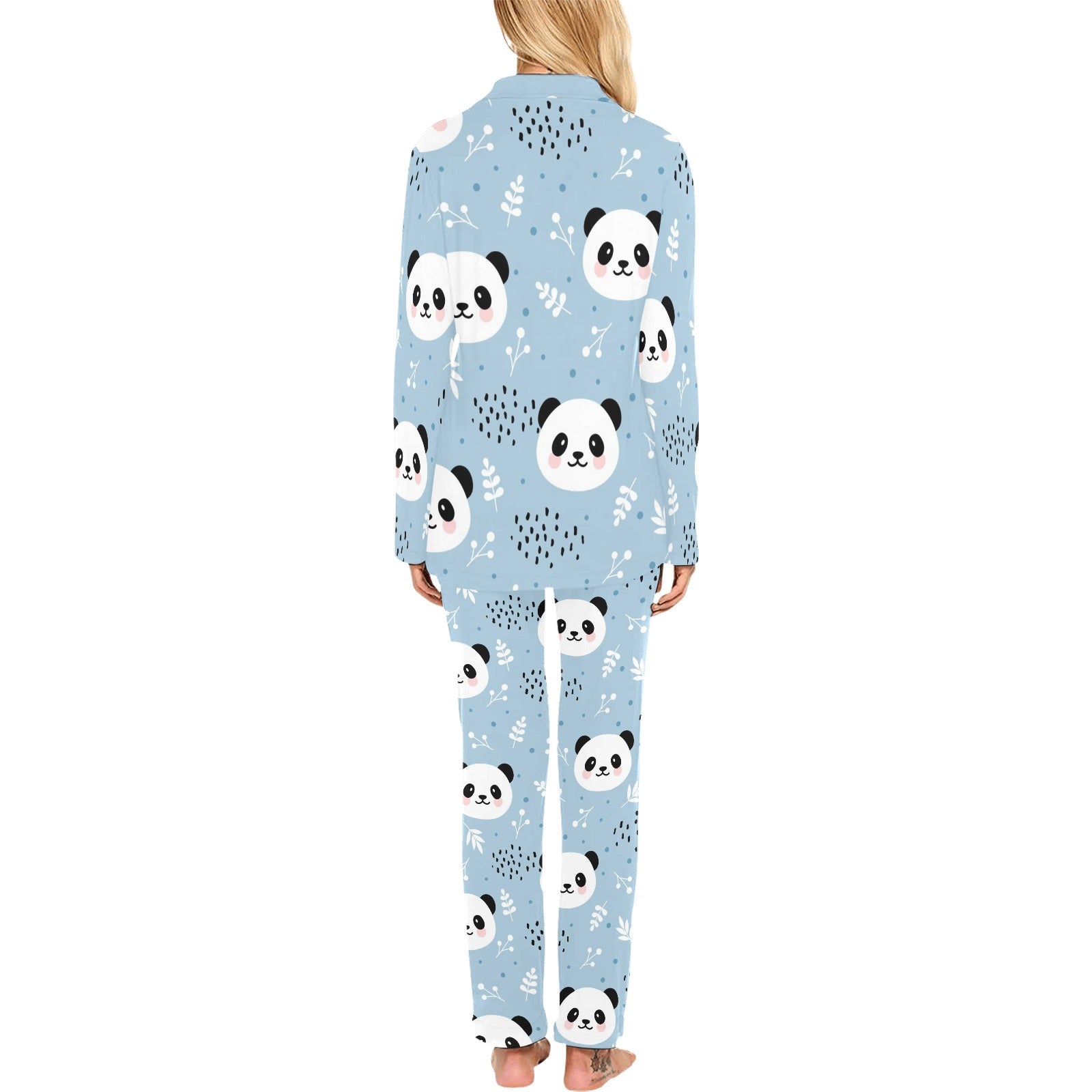 Cute panda pattern Women's Long Pajama Set