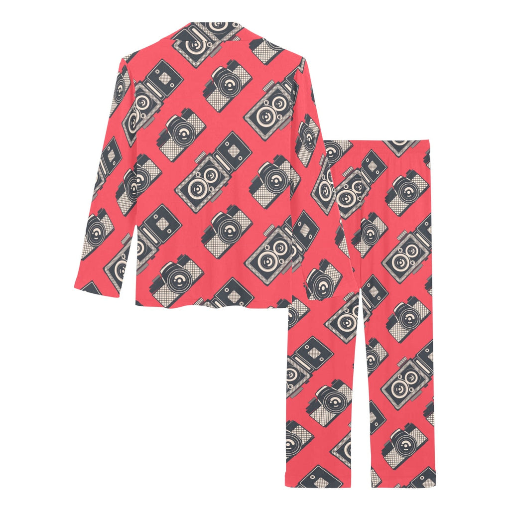 Camera Pattern Print Design 05 Women's Long Pajama Set