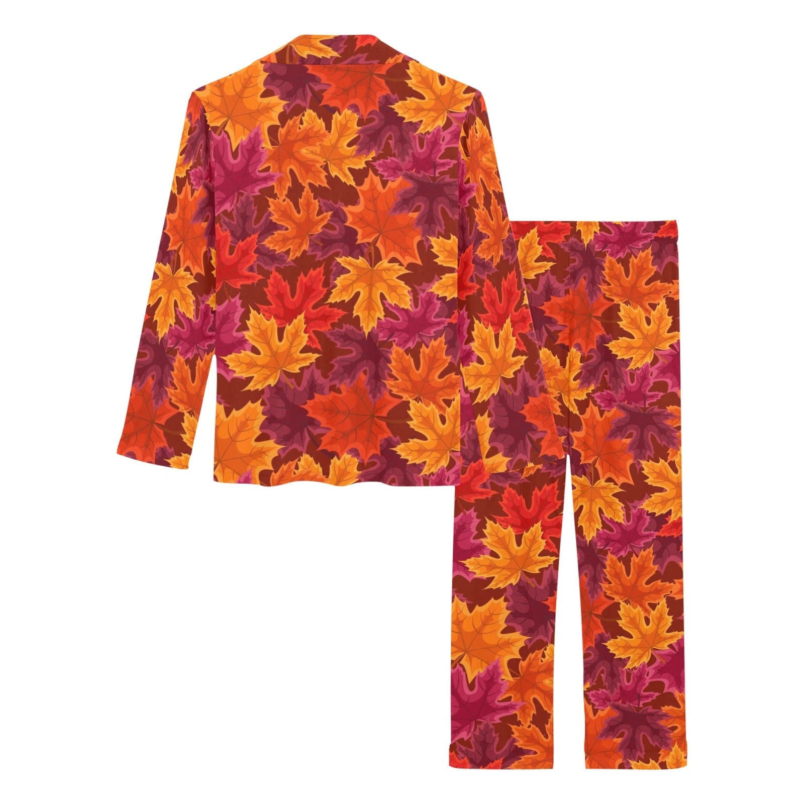 Autumn maple leaf pattern Women's Long Pajama Set