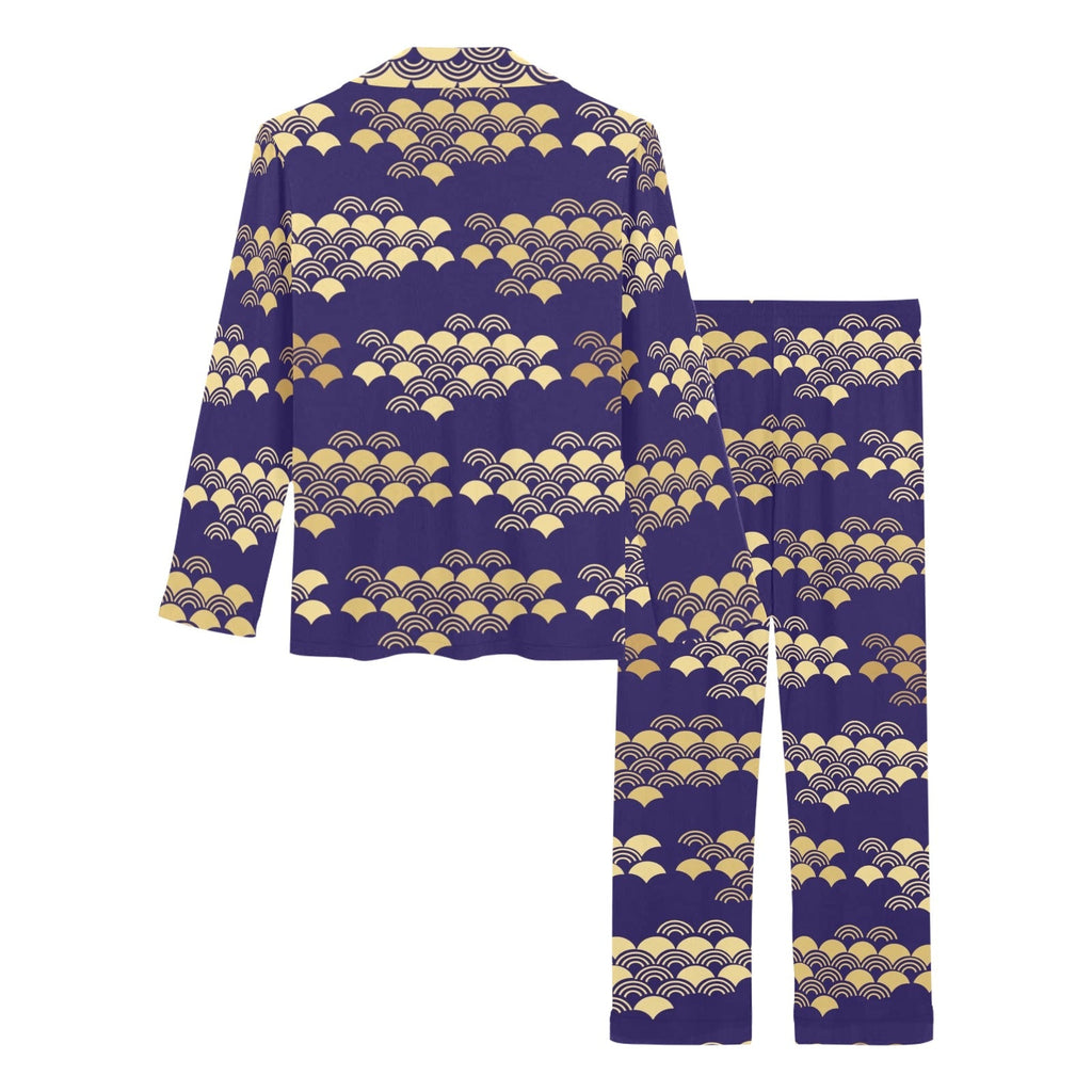 Beautiful japanese fan pattern Women's Long Pajama Set