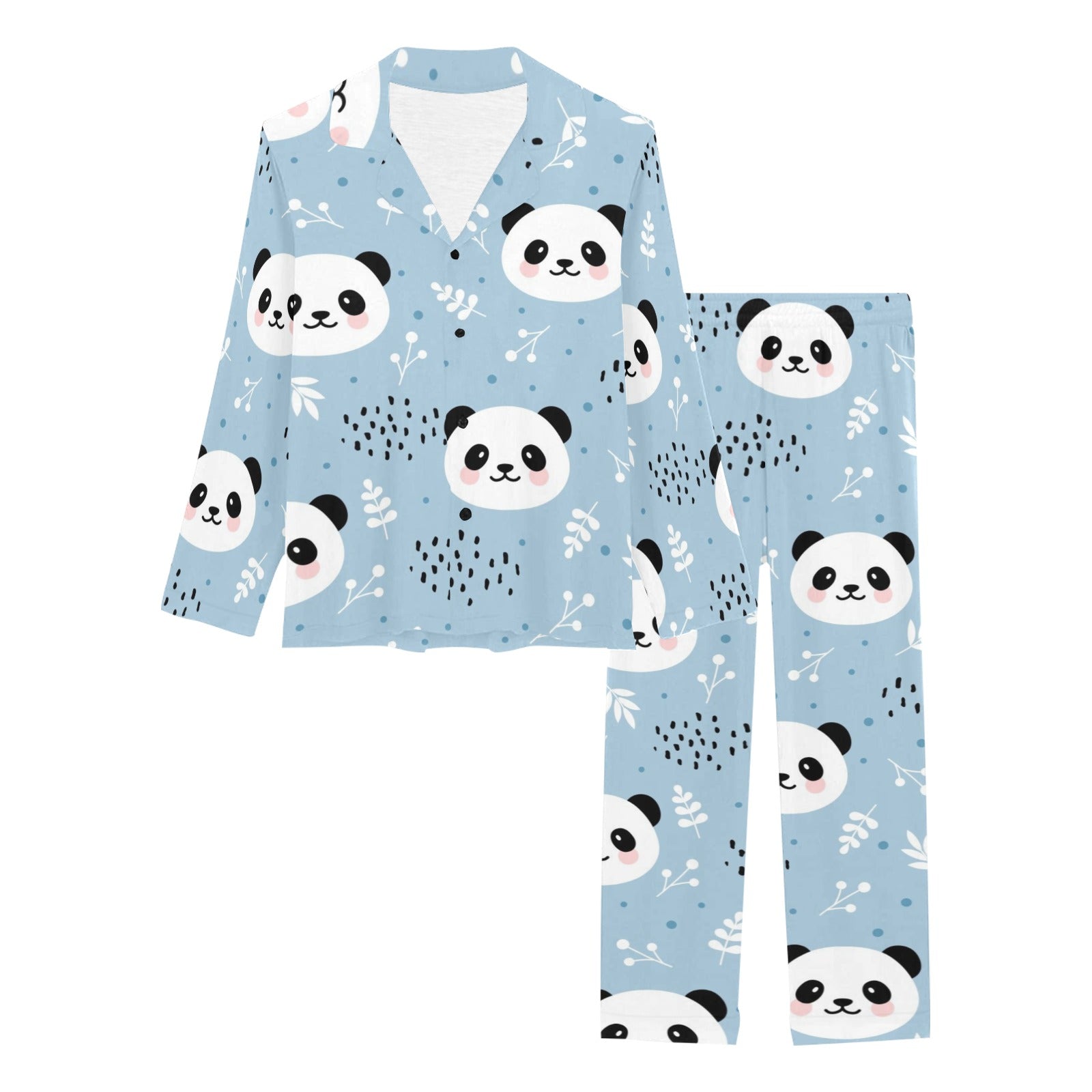 Cute panda pattern Women's Long Pajama Set
