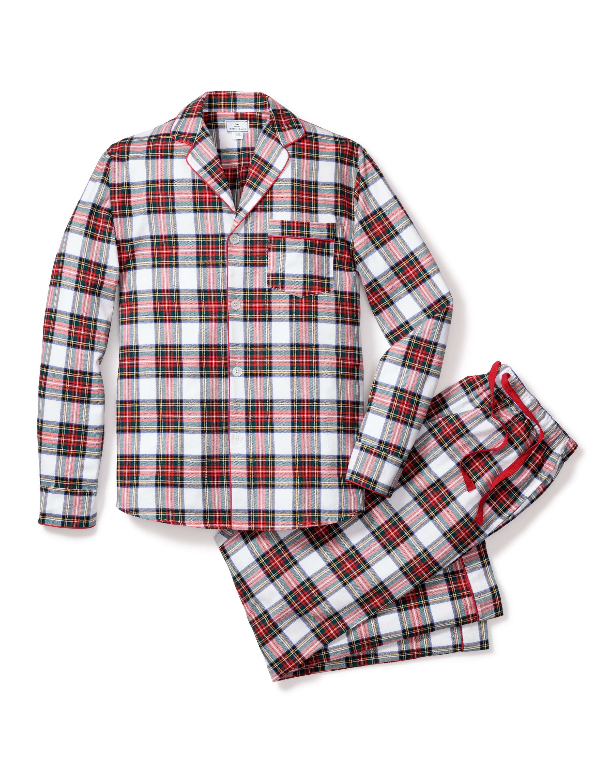 Men's Brushed Twill Pajama Set in Balmoral Tartan