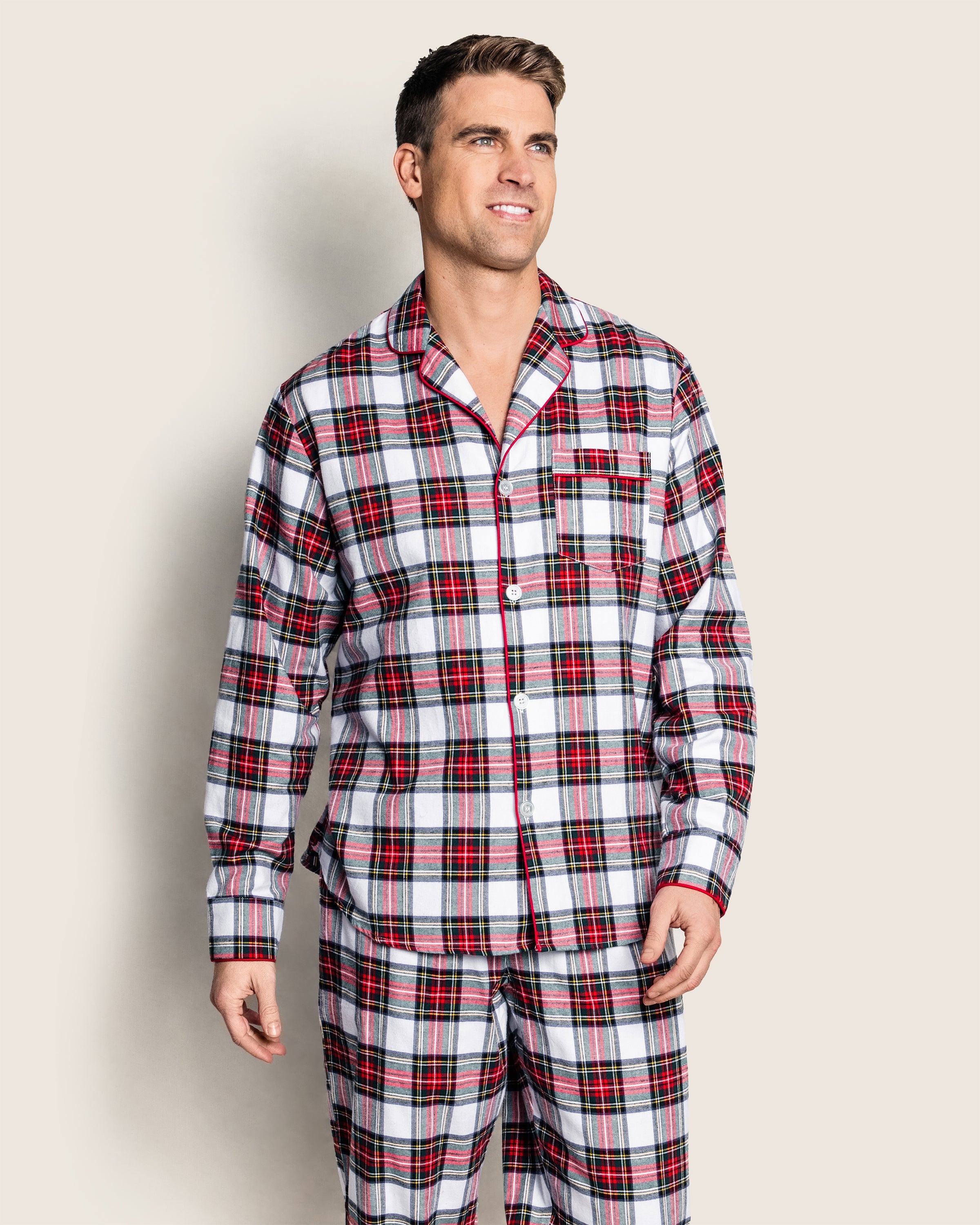Men's Brushed Twill Pajama Set in Balmoral Tartan