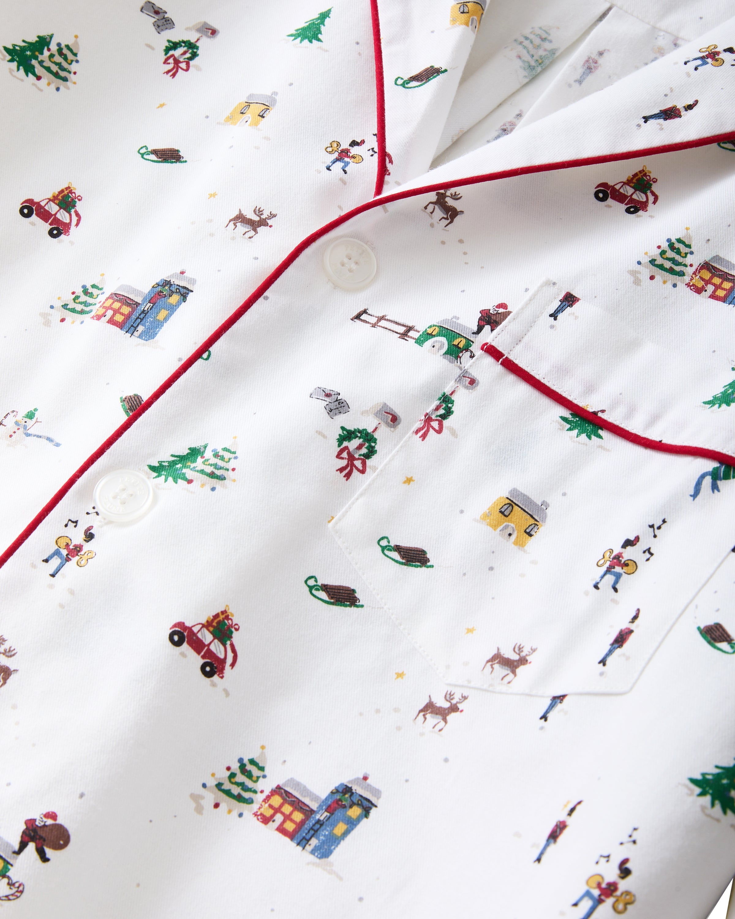 Men's Twill Pajama Set in Holiday Town