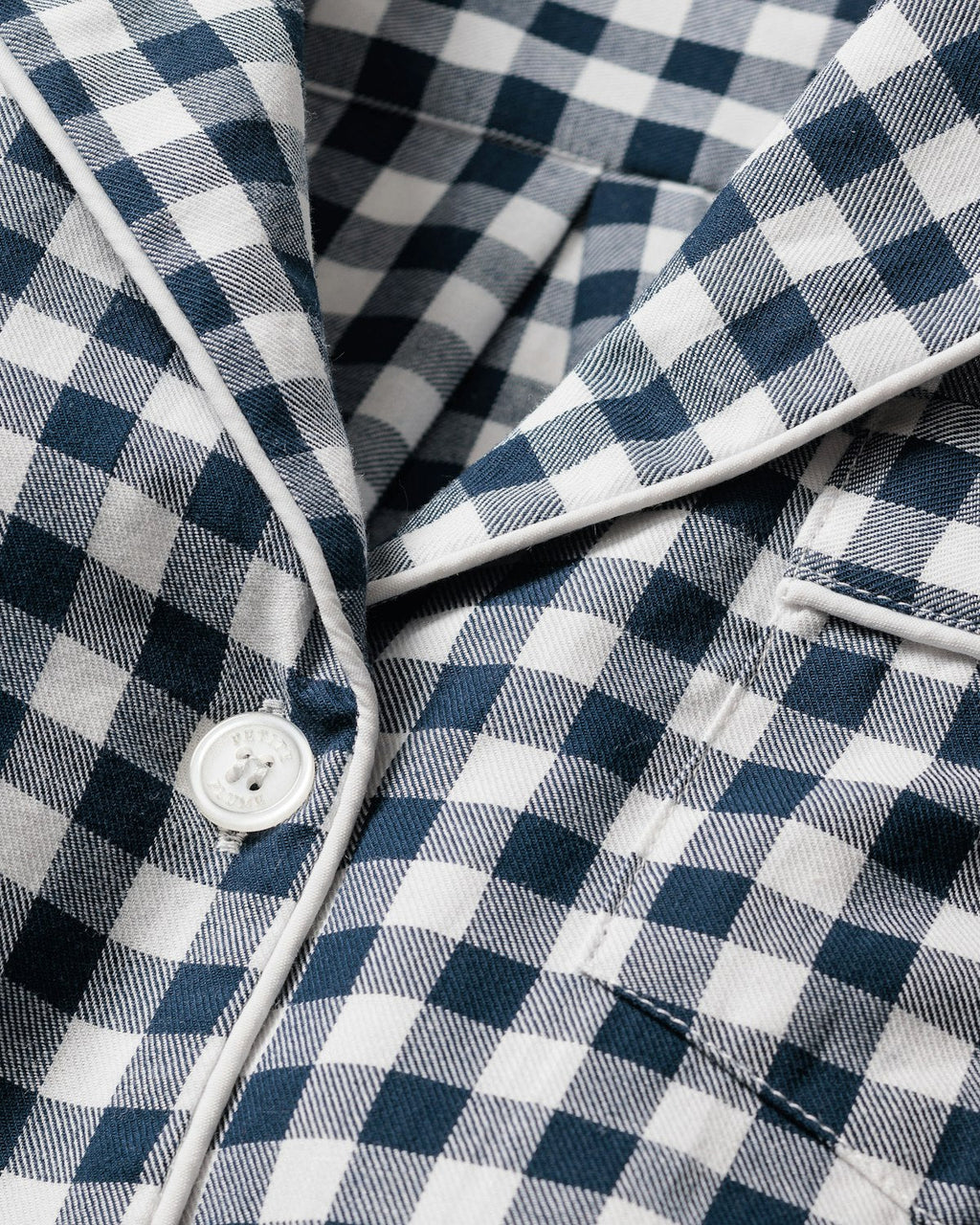 Men's Twill Pajama Set in Navy Gingham