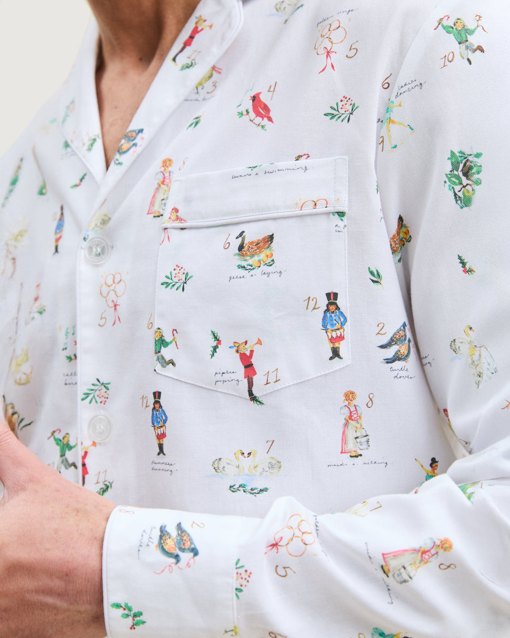 Men's Twill Pajama Set in 12 Days of Christmas