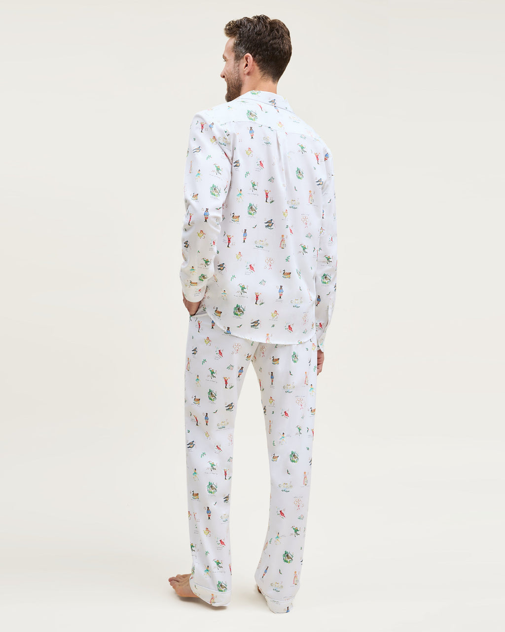 Men's Twill Pajama Set in 12 Days of Christmas