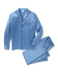Men's Silk Pajama Set in Mystique Blue