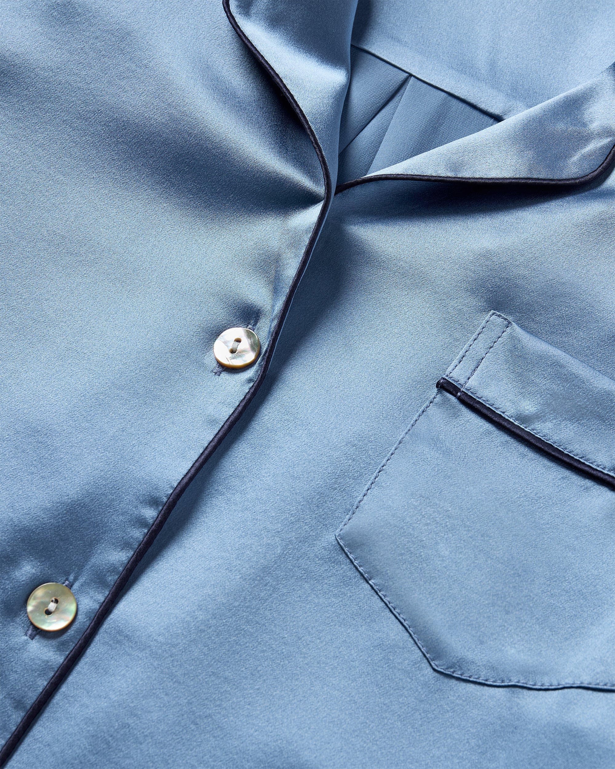 Men's Silk Pajama Set in Mystique Blue