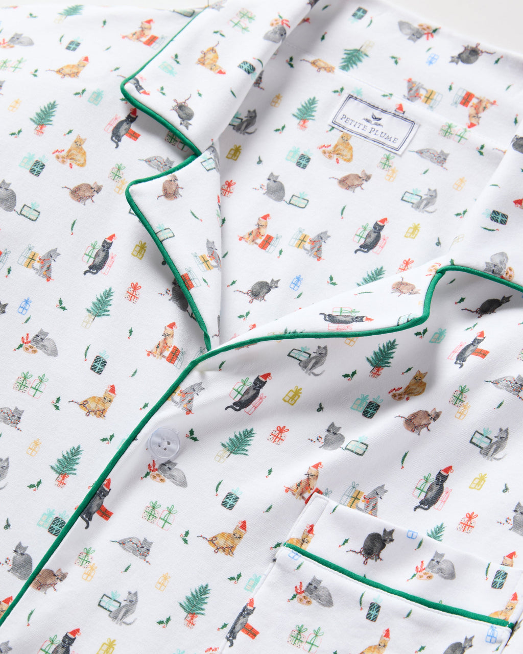 Men's Pima Pajama Set in Merry Meow