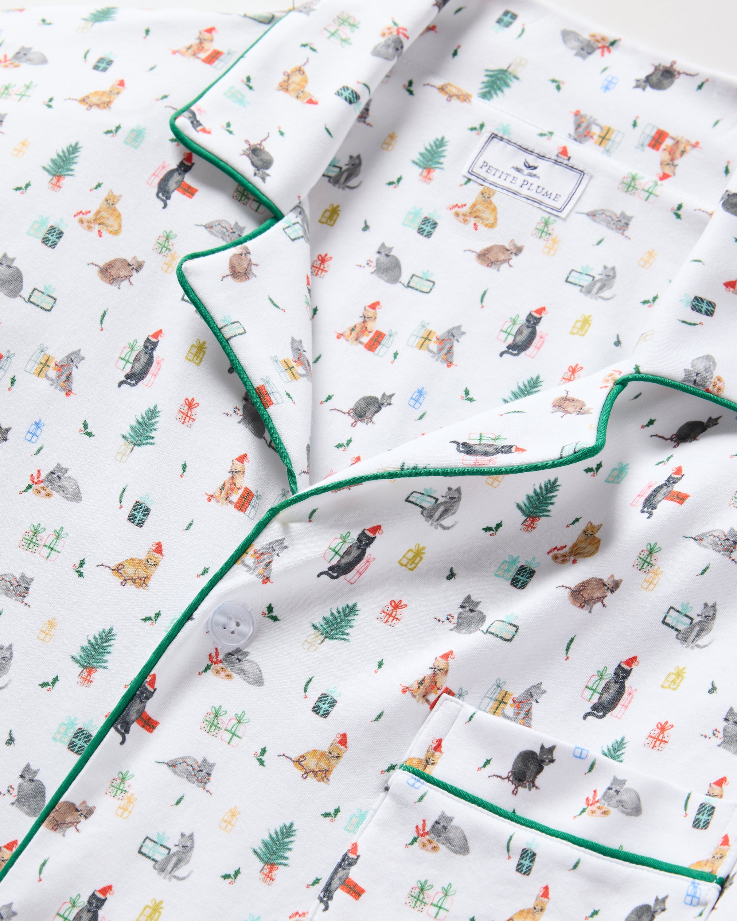 Men's Pima Pajama Set in Merry Meow