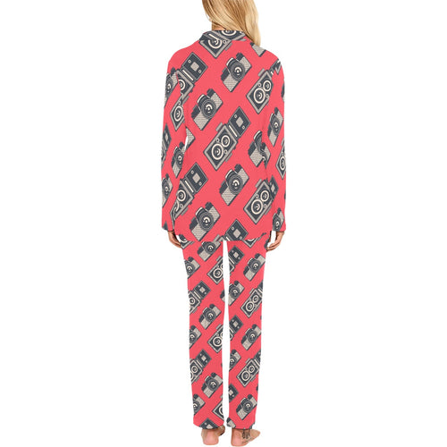 Camera Pattern Print Design 05 Women's Long Pajama Set