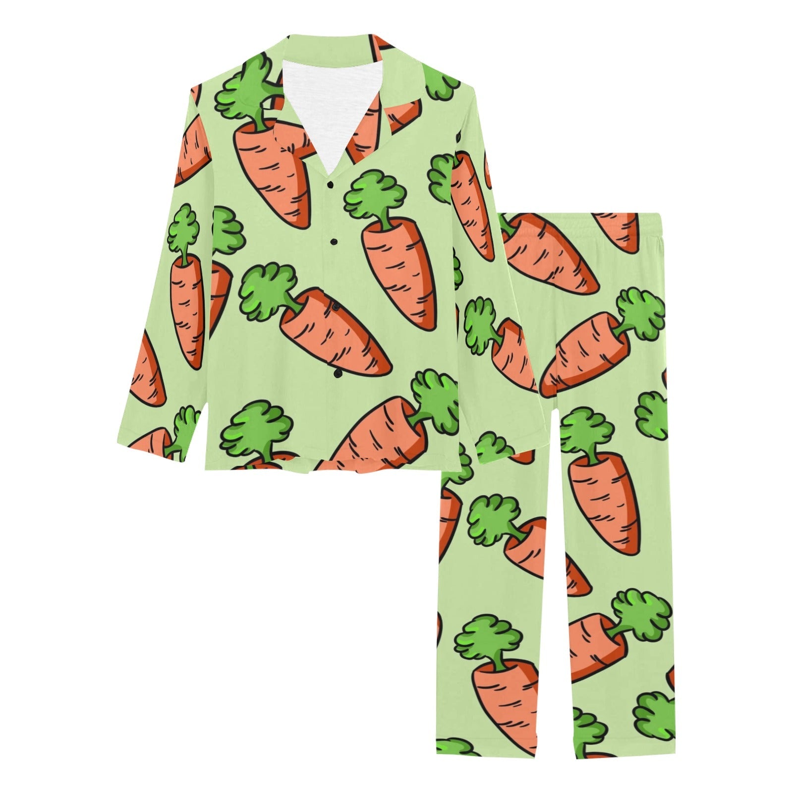 Carrot Pattern Print Design 05 Women's Long Pajama Set